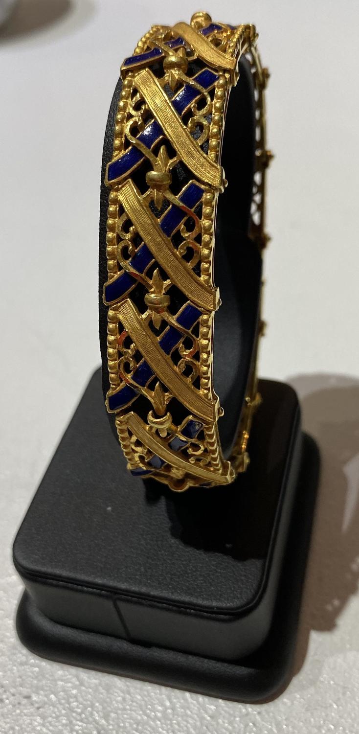 Italian Gold & Enamel Bracelet