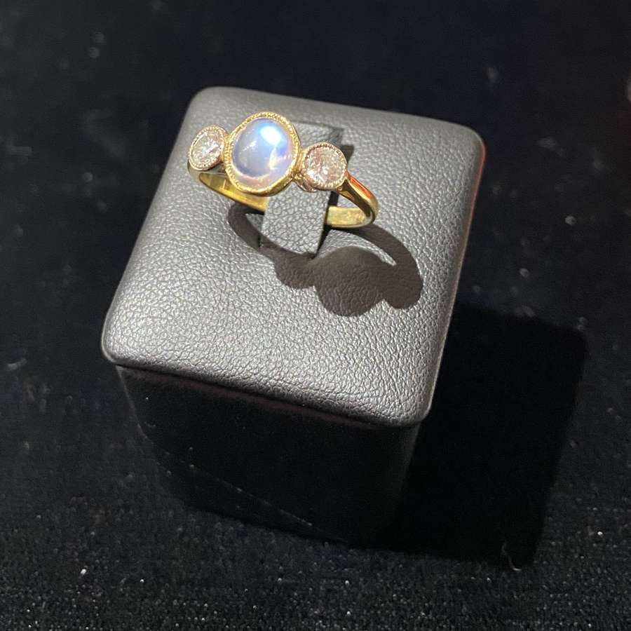 1920's Moonstone & Diamond Ring