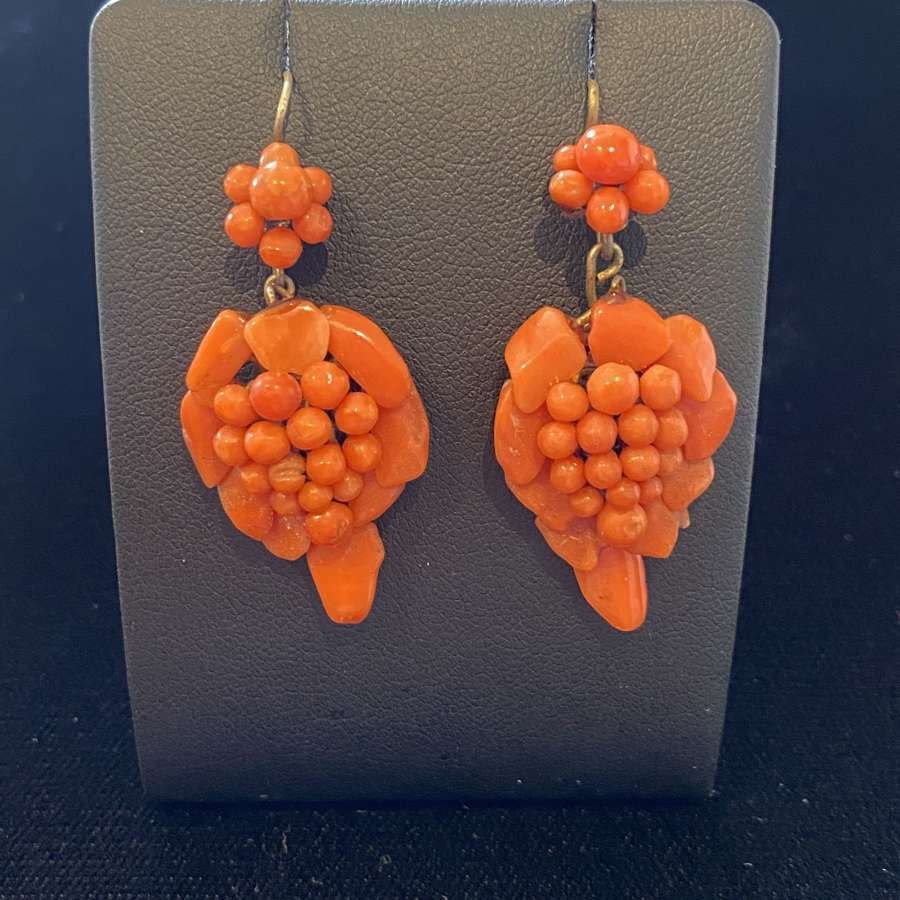 Victorian Coral Earrings
