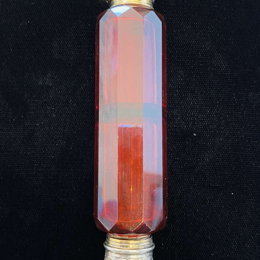 Double Ended Ruby Glass Scent Bottle