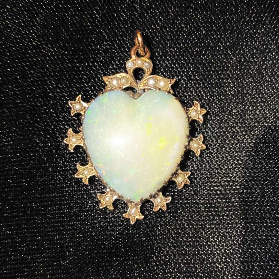 Edwardian Heart Opal Pendant
