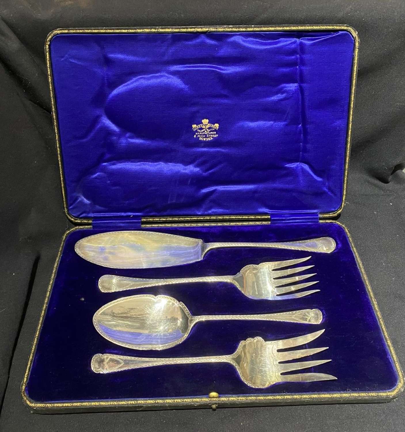 A Set Of Silver Plated Cake Servers.