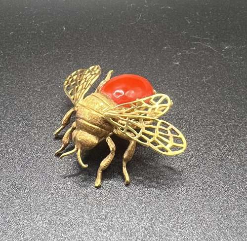 Gold Bee Brooch