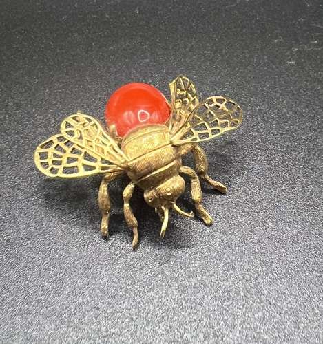 Gold Bee Brooch