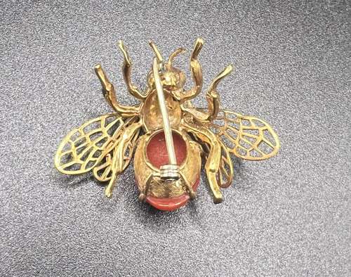 Gold Bee Brooch